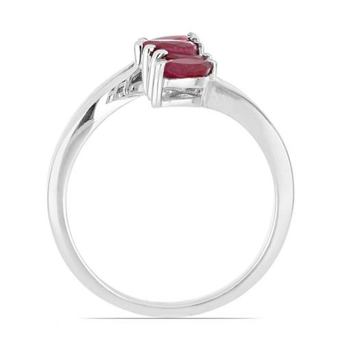 0.85 CT GLASS FILLED RUBY STERLING SILVER RINGS #VR015280